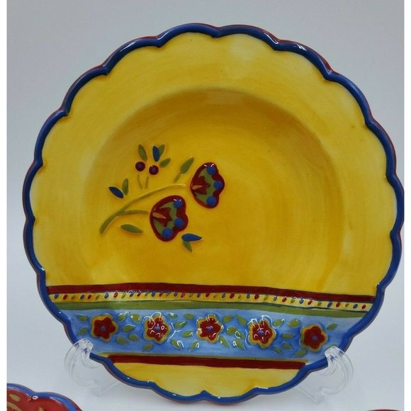 MWW Market Floral Dessert Plates Ceramic set of 4 Approximately 8” Wide - Picture 2 of 6